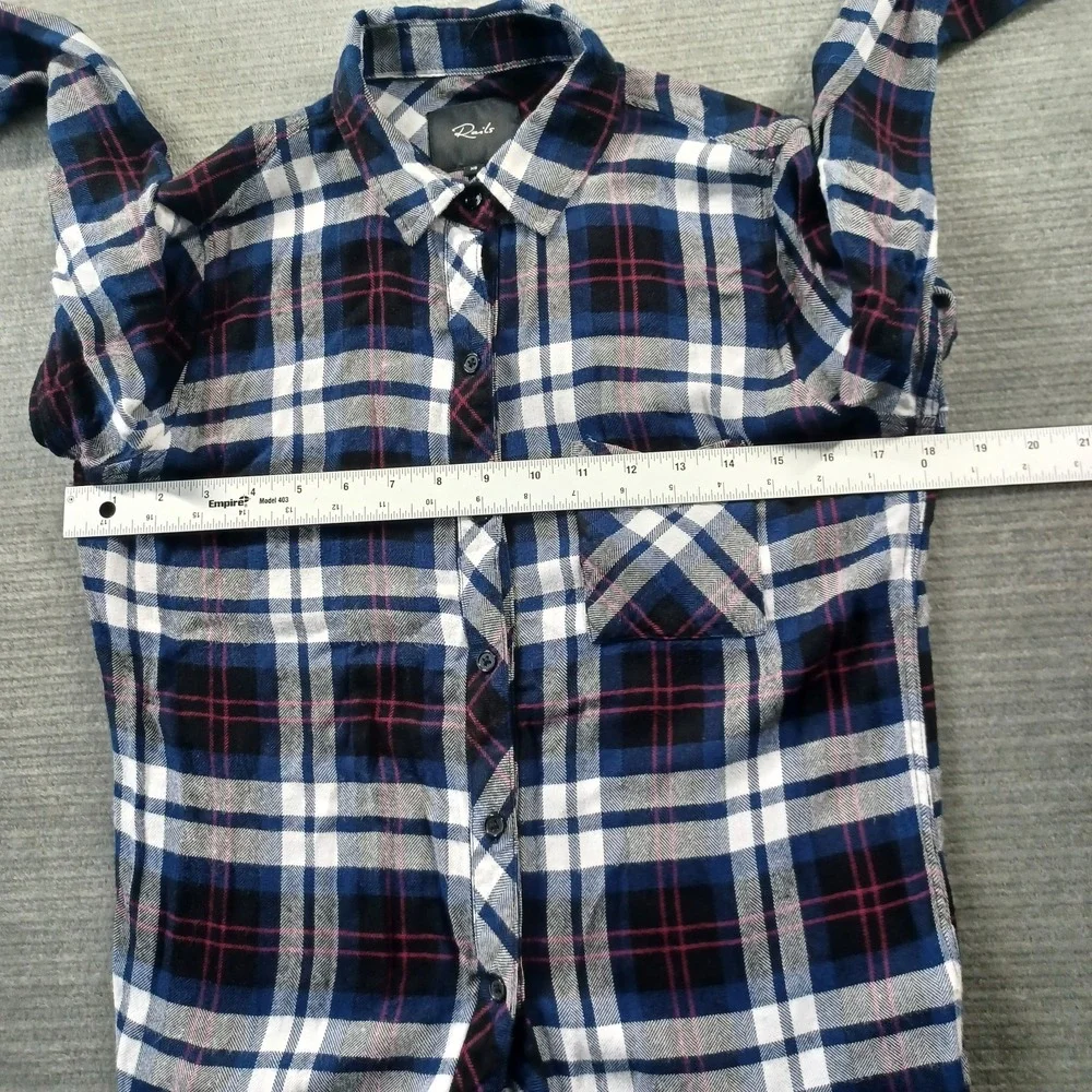 Rails Flannel Shirt Women XS Black Plaid Brushed Surface Soft Lightweight Casual